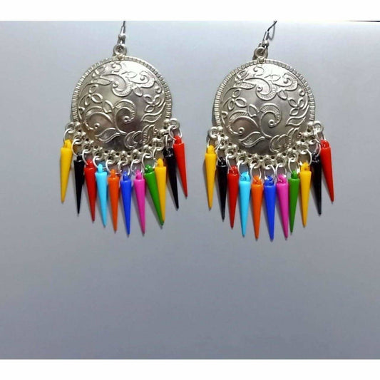 MS Fashion India Latest Fashion Silver Oxidized Earrings With Long Pearls | Swadesiicart