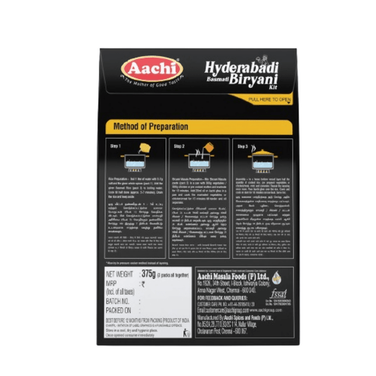 Aachi Hyderabadi Basmati Biryani Kit - Swadesiicart