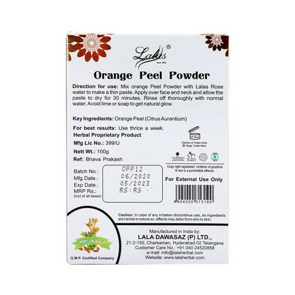 Lalas Orange Peel Powder - Swadesiicart