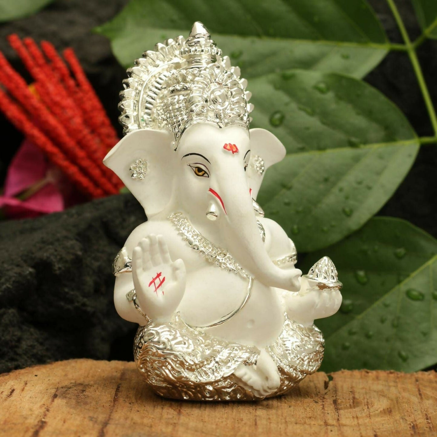 Collectible India Ganesha Idol Silver Plated - Swadesiicart