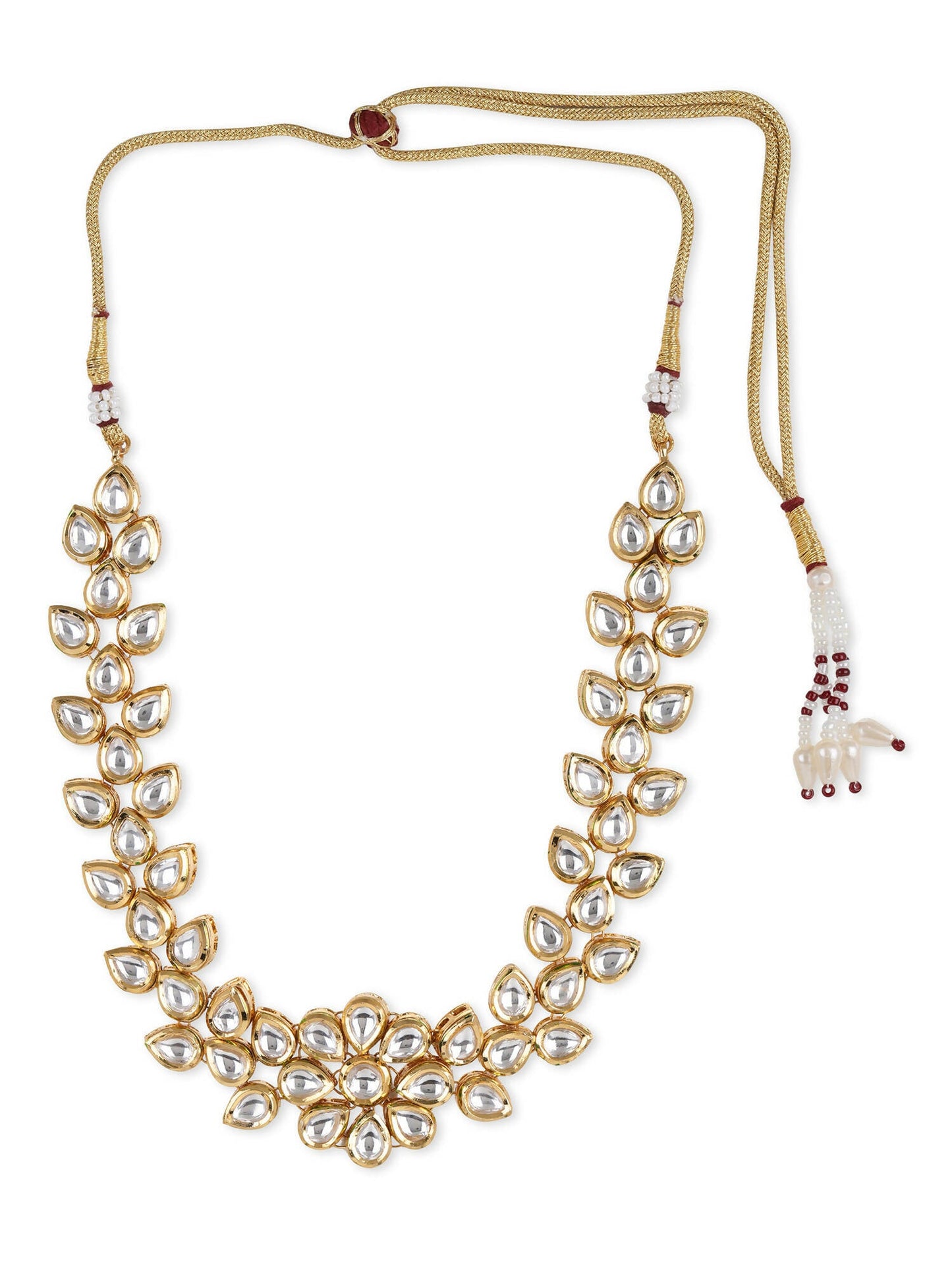 White Brass Gold-Polished Necklace - Ruby Raang | Swadesiicart