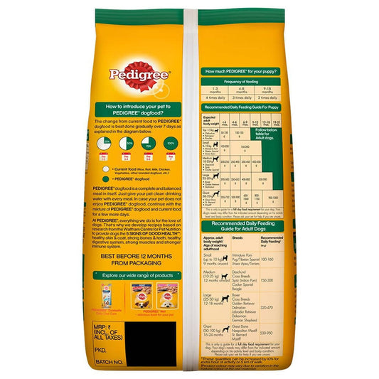 Pedigree Puppy & Adult Vegetarian Dry Dog Food - Swadesiicart