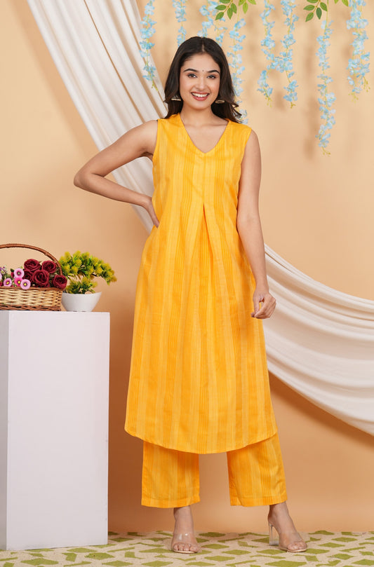 House of RP Women Orange Cotton Kurta & Pant Set | Swadesiicart