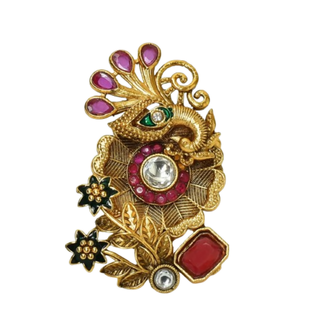 Joban Fashion Women Golden White Ruby Finger Ring - Swadesiicart