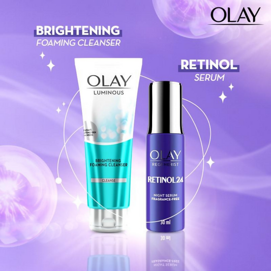 Olay Retinol Kit For Overnight Repair - Serum With Free Cleanser - Swadesiicart