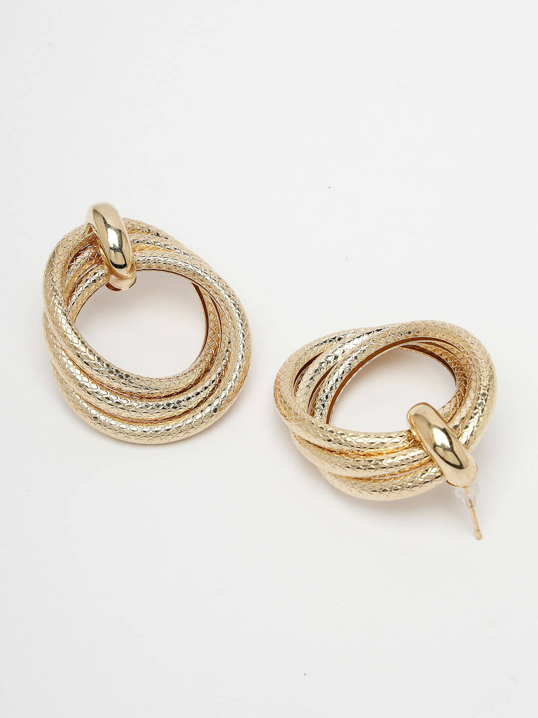 NVR Women's Gold-Polished Hoop Earrings - Swadesiicart