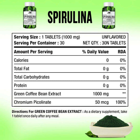 BM Wellness Organic Spirulina Tablets | Swadesiicart