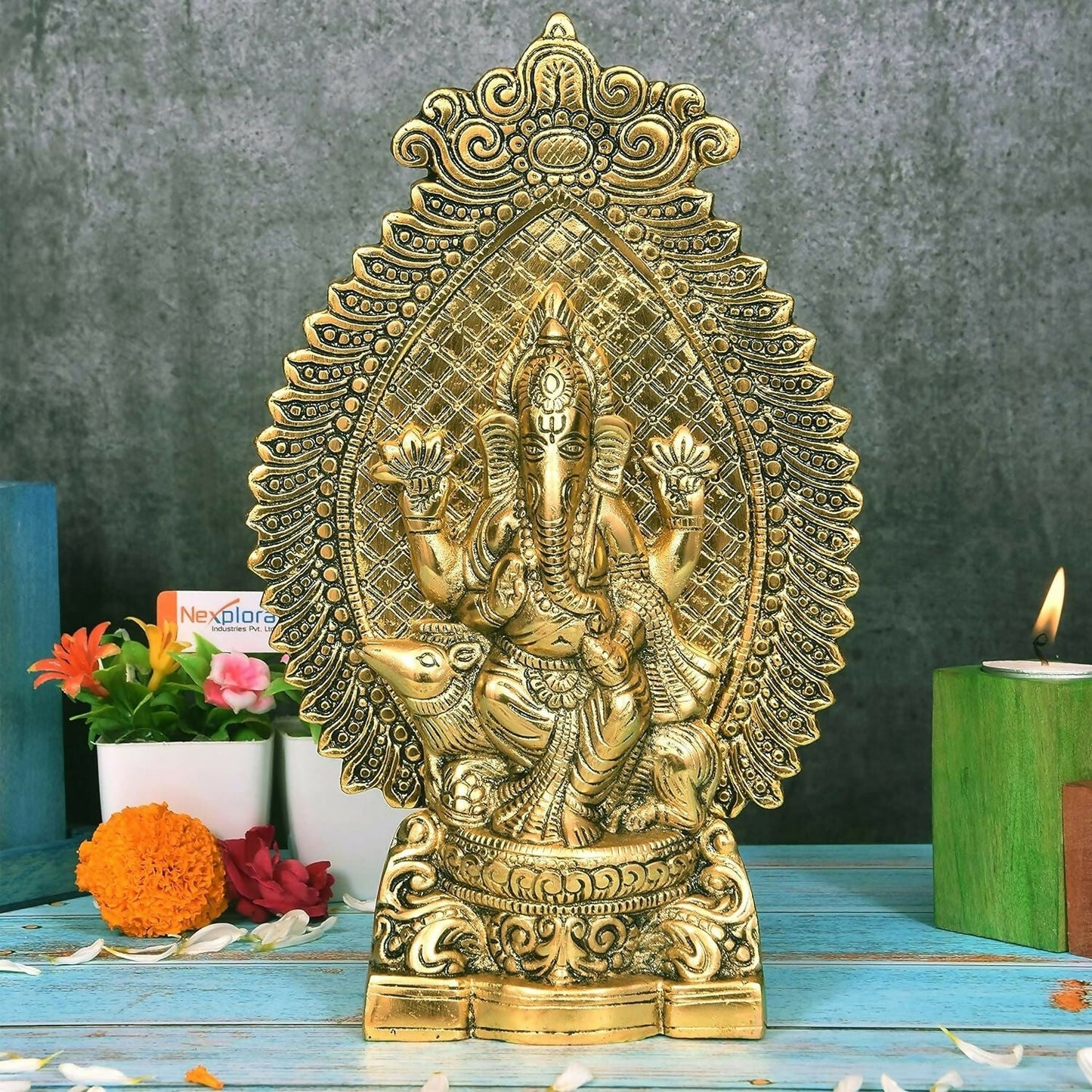Nexplora Industries Metal Ganesh Idol - Swadesiicart