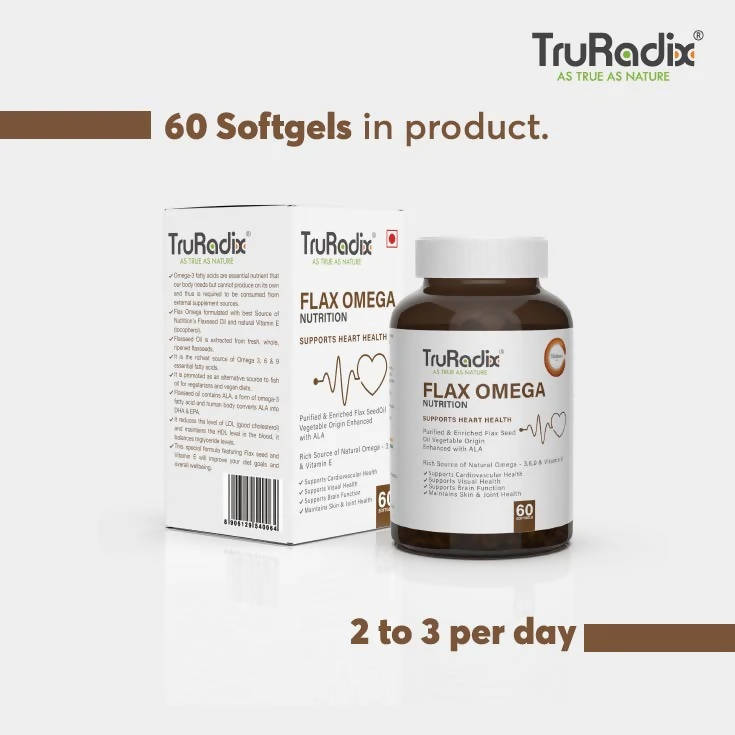 Truradix Flax Omega Nutrition Soft Gels - Swadesiicart