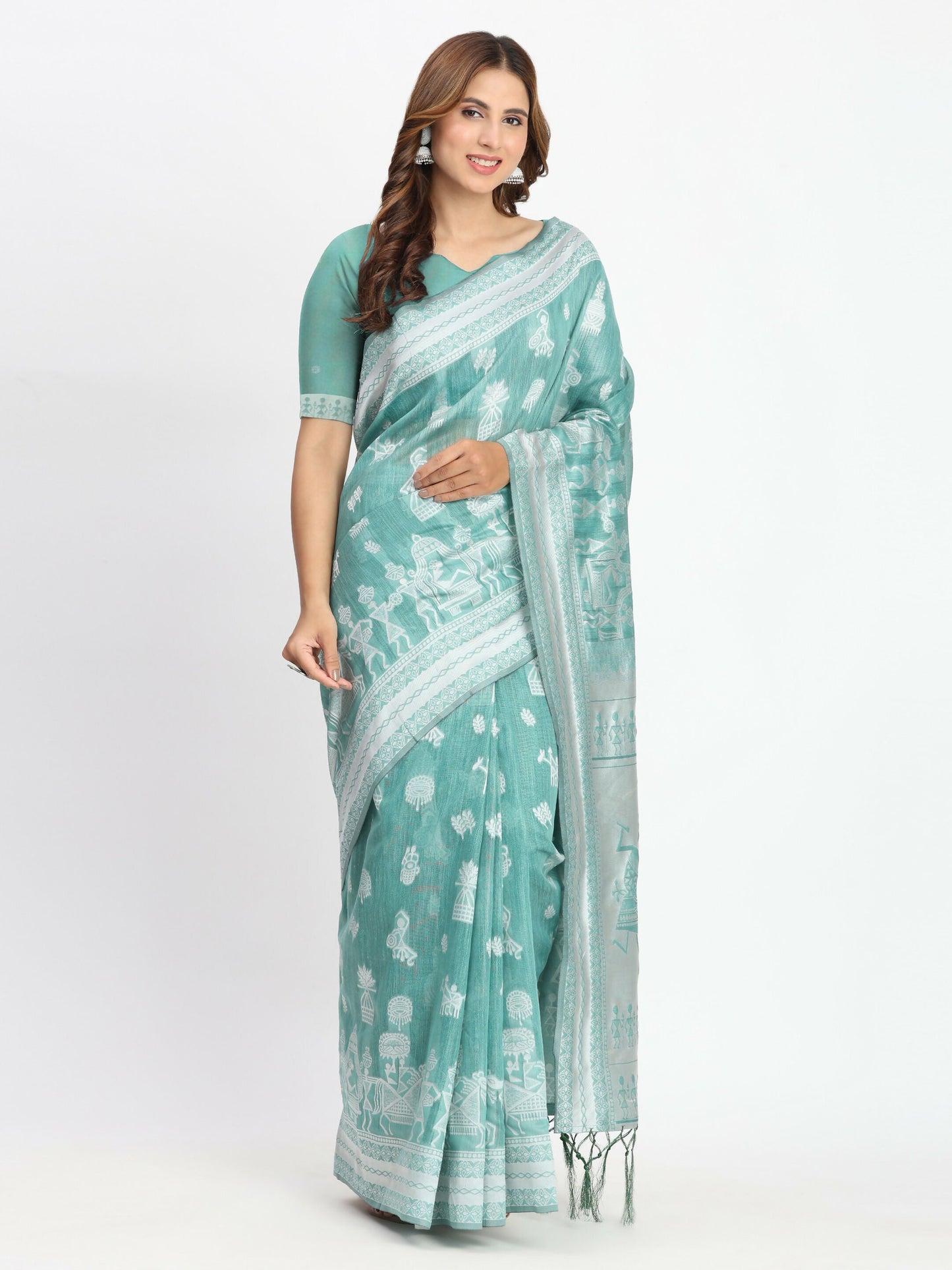 Shree Shyam Fashion Linen Cotton Mustard Saree