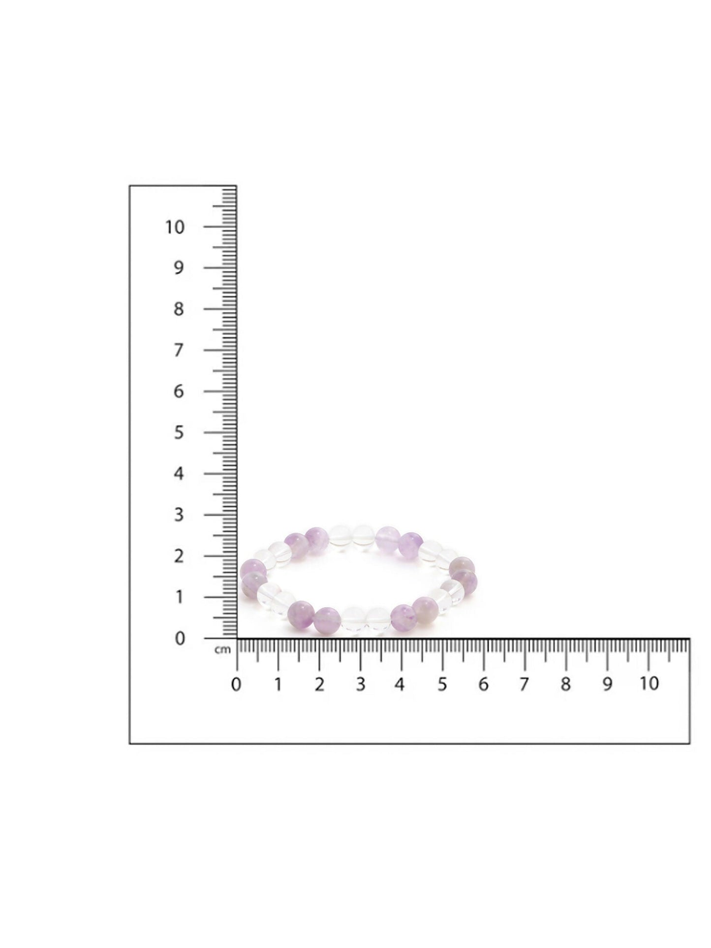 Clear Quartz and Amethyst White and Grey Beads Elastic Bracelet - Ruby Raang | Swadesiicart