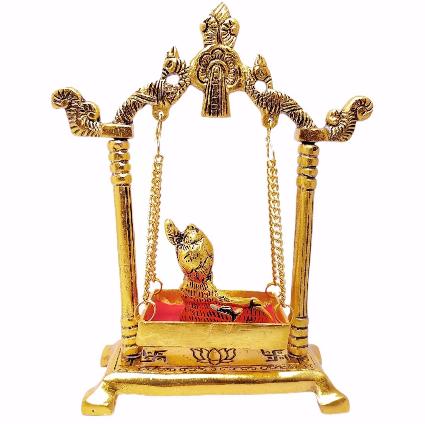 KridayKraft Laddu Gopal on Jhulla Palana Metal Statue - Swadesiicart