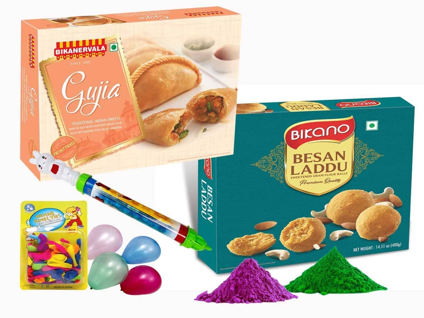Bikano Besan Laddoo with Holi Gujia | Swadesiicart