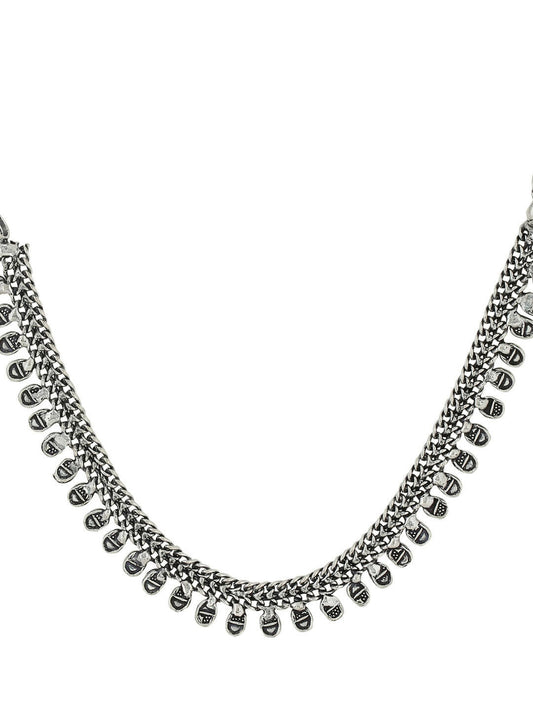 NVR Women Silver-Plated Oxidised Necklace | Swadesiicart