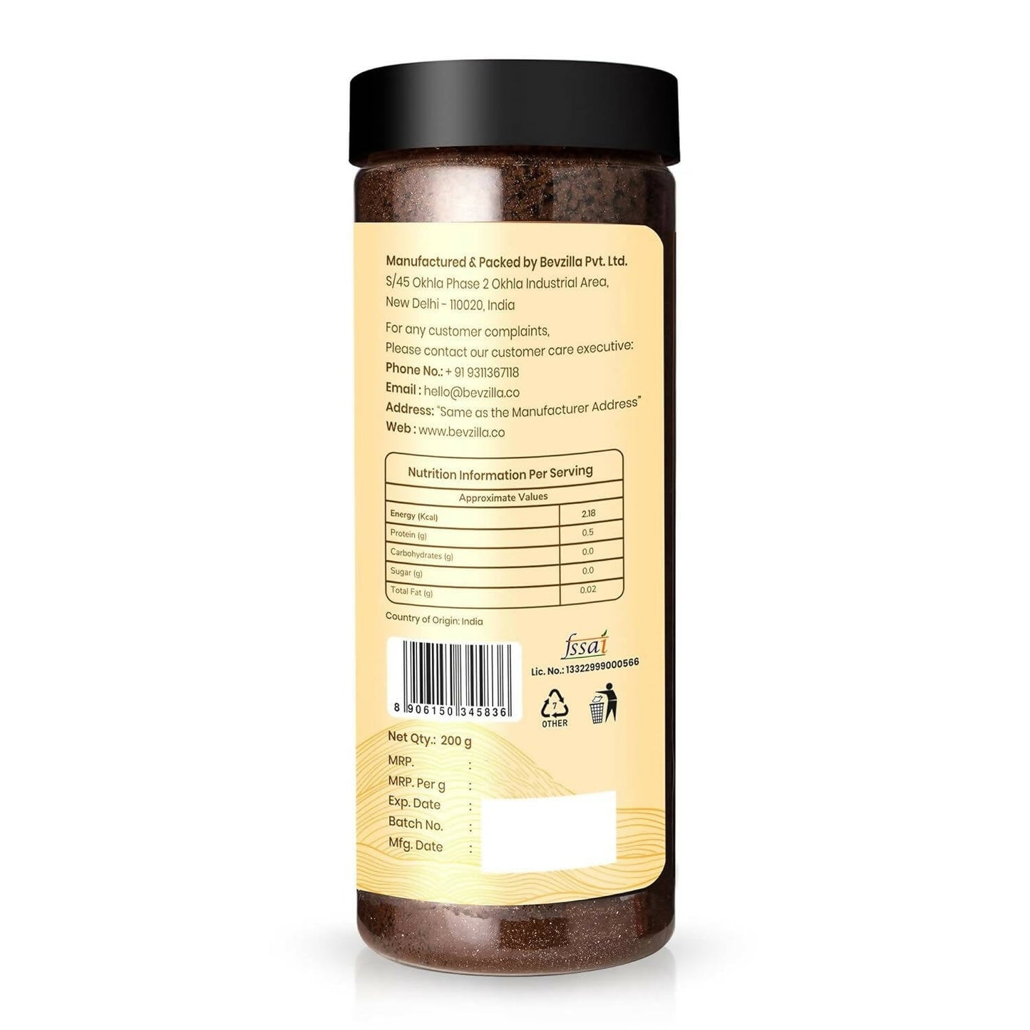 Bevzilla Premium Butterscotch Coffee Powder 100% Arabica | Swadesiicart