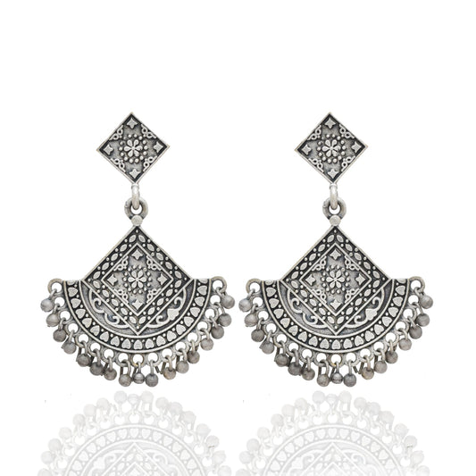 New Stylish Oxidized Gold-Polished Gold Drop Earrings for Womens by House of Ree | Swadesiicart