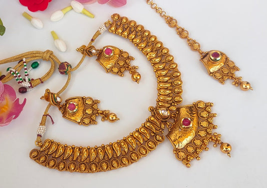 Gold-Polished Bridal Jewelry Set - Mokshi Collections