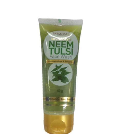 Patanjali Neem Tulsi Face Wash | Ayurvedic Antibacterial Face Wash for Acne & Clear Skin