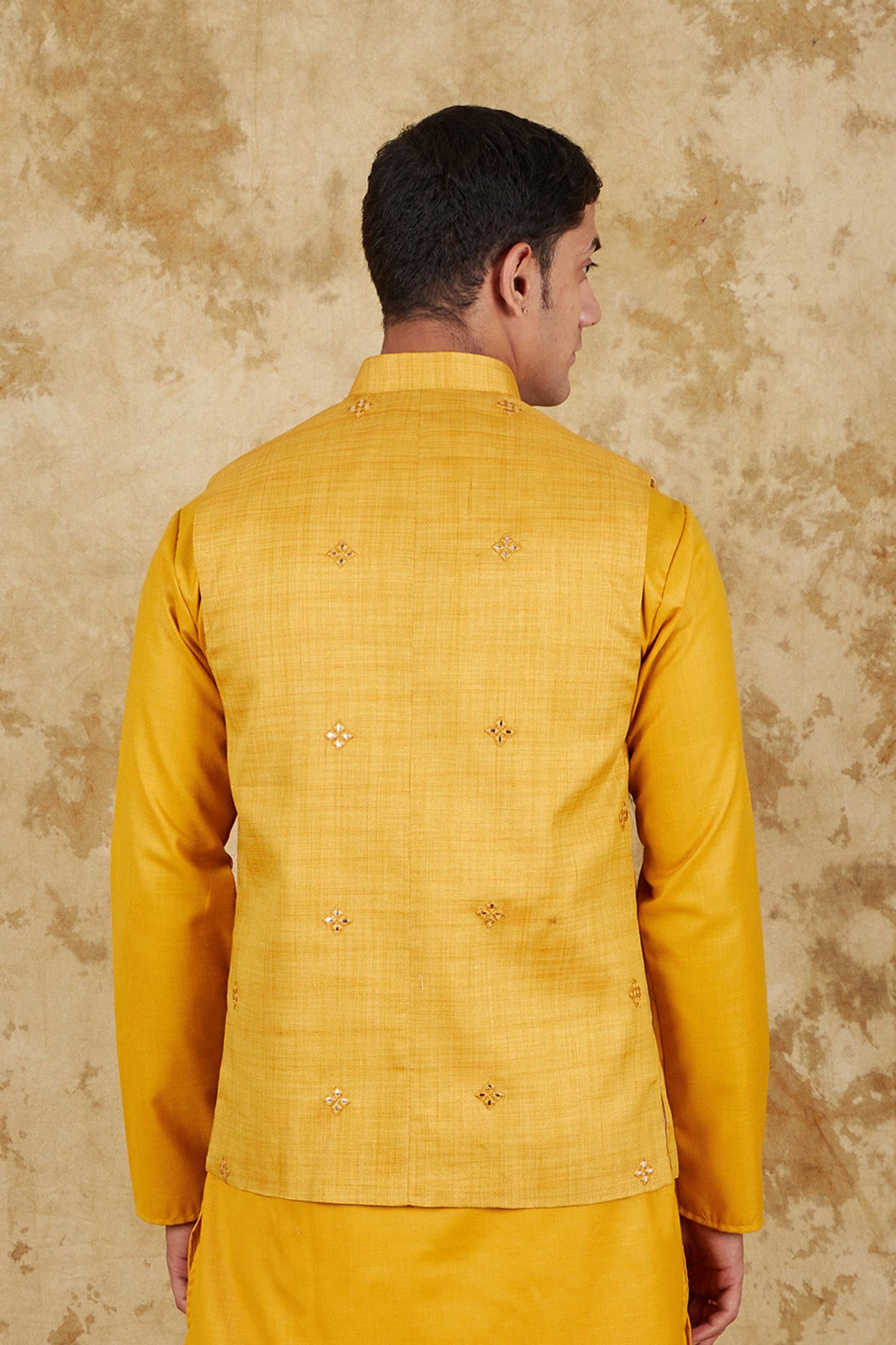 Bluesaanchi Men's Yellow Waistcoat | Swadesiicart