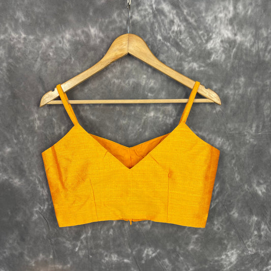 Majestic Yellow Yellow Coloured Silk Ready to Wear Blouse - kapda Tailor