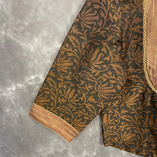 Wood Wish Brown Coloured Cotton Silk Ready to Wear Blouse - kapda Tailor | Swadesiicart