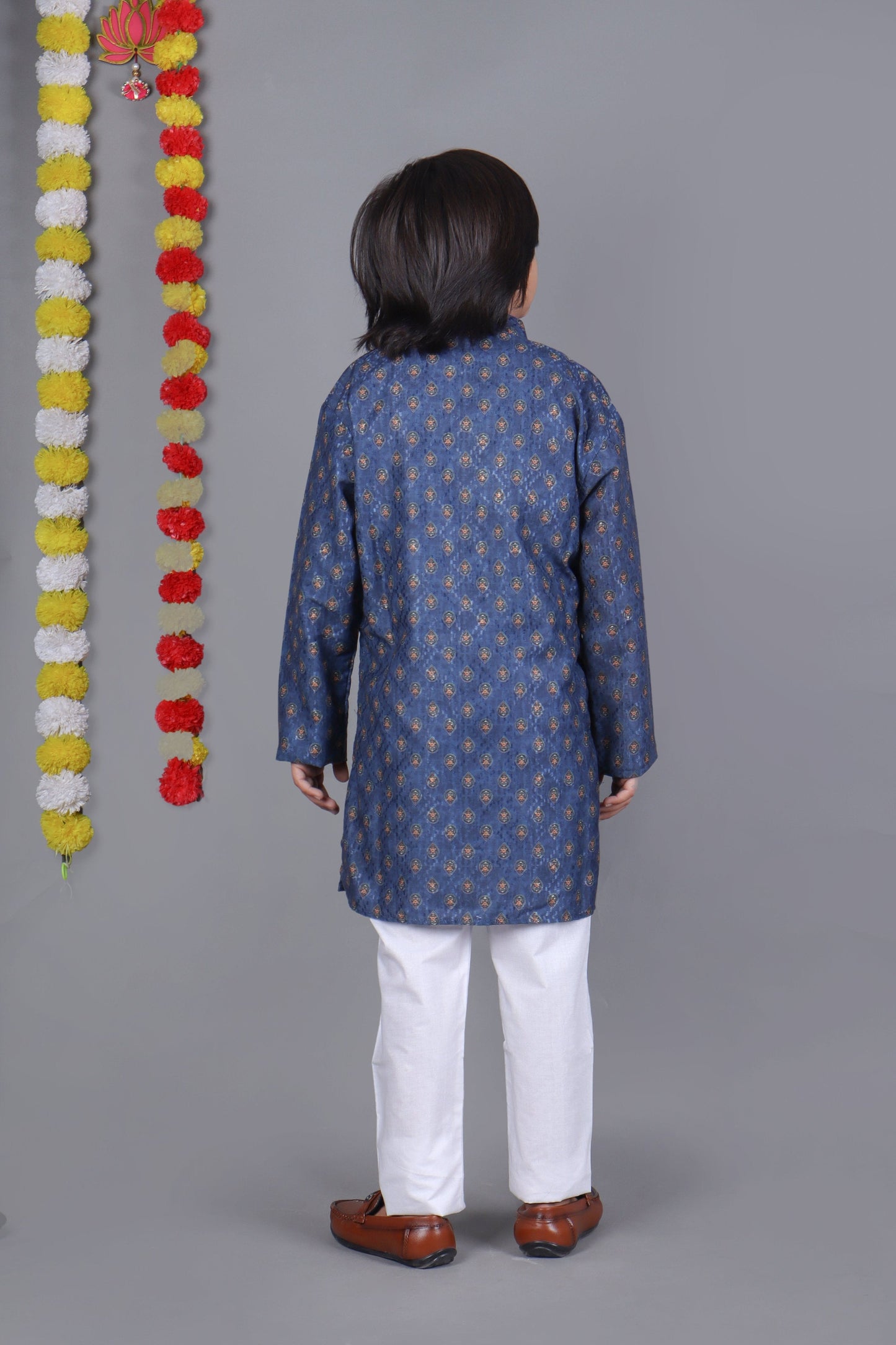 Bluesaanchi Blue Printed Kurta Set – Elegant & Classic for Your Little One | Swadesiicart