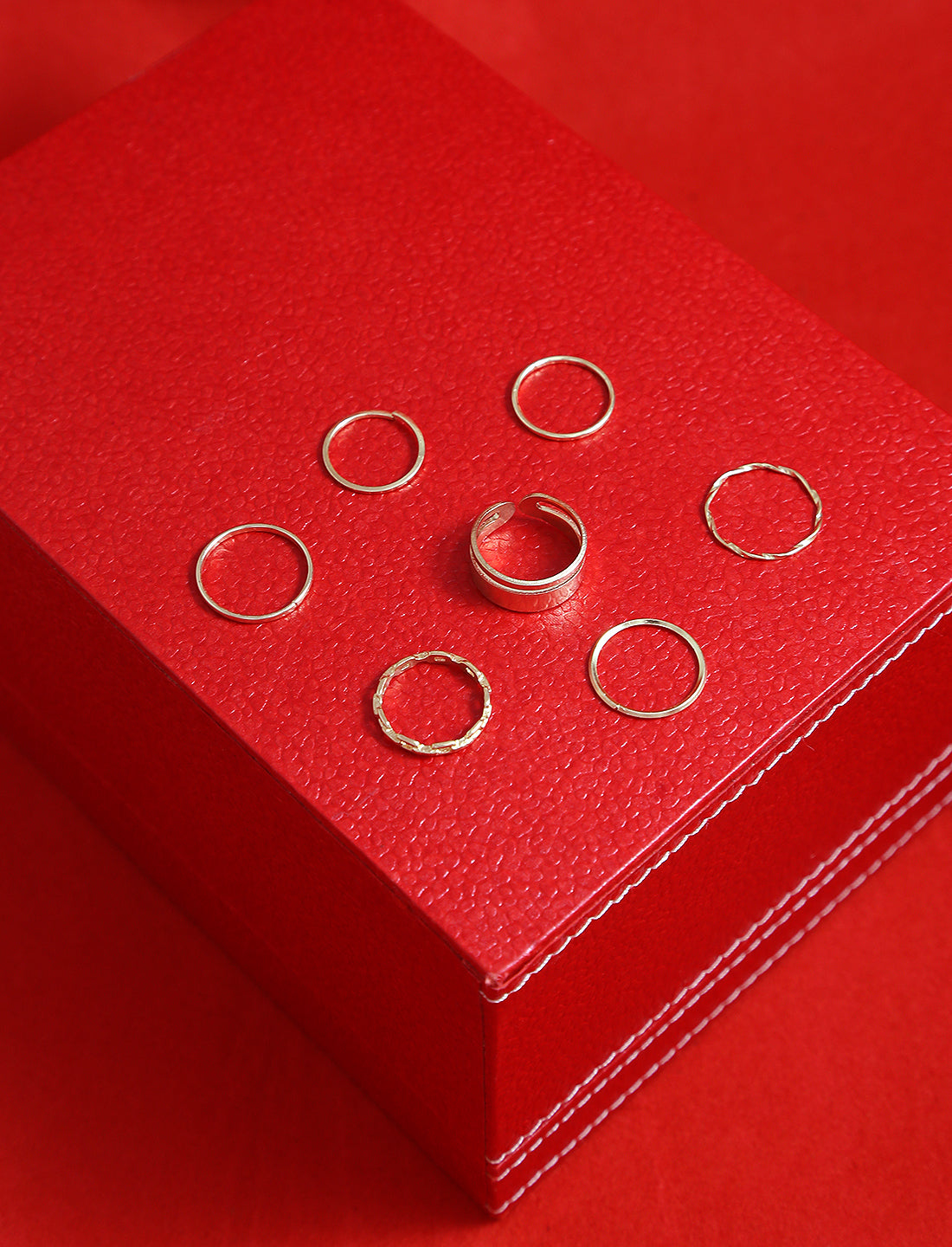 Gold-Polished Alloy Stylish Contemporary Stackable Ring - The Pari | Swadesiicart