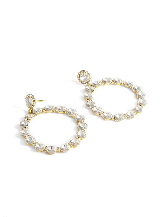 Gold-Polished Alloy Diva Look Stylish Contemporary Earrings - The Pari - Swadesiicart