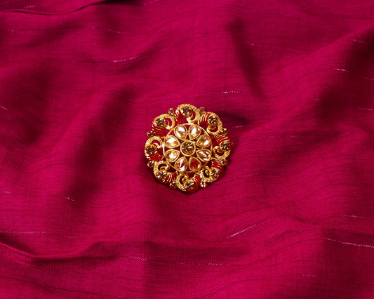 Gold-Polished Alloy Ethnic Designer Cocktail Ring - The Pari | Swadesiicart