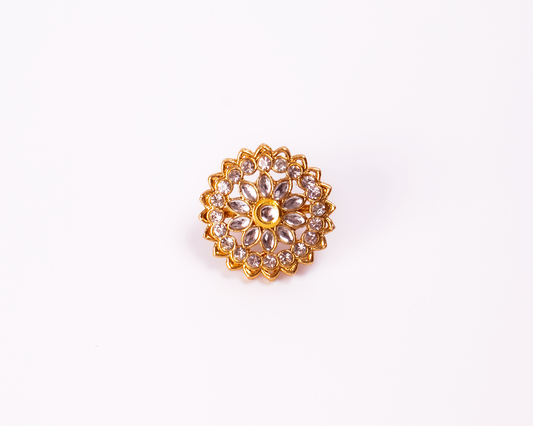 Gold-Polished Alloy Classic Ethnic Cocktail Ring - The Pari | Swadesiicart