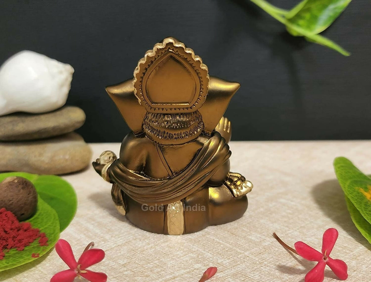 Gold Art India Gaddi Ganesh Idol For Car Dashboard