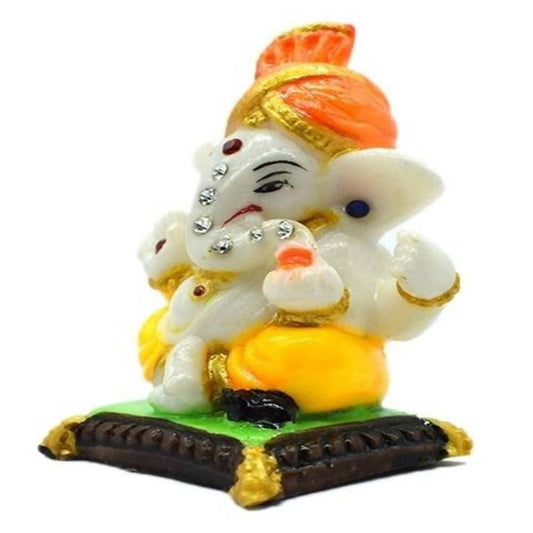 Puja N Pujari Ganesha Golden Color Showpiece Idol For Car Dashboard