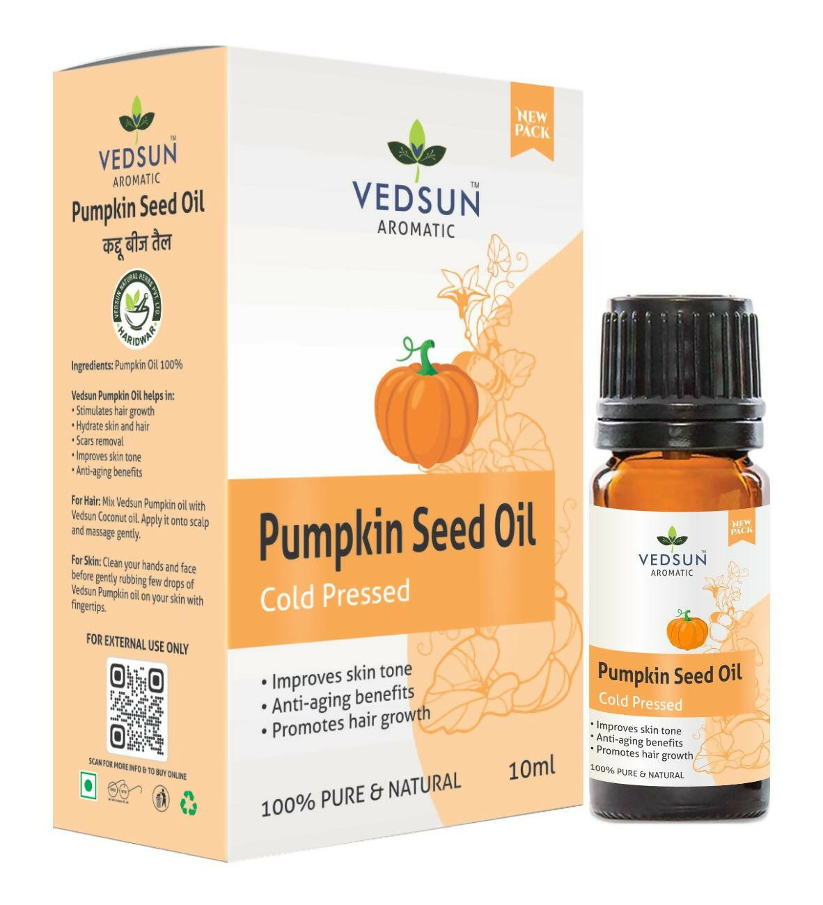 Vedsun Naturals Pumpkin Oil Pure & Organic for Skin and Fragrance - Vedsun