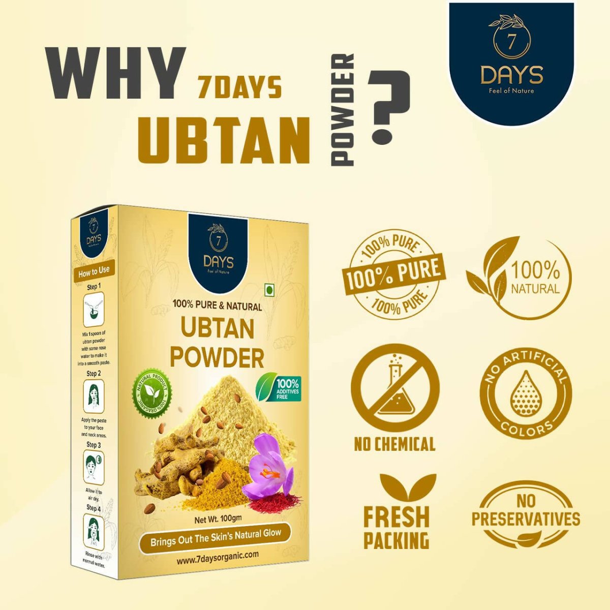 7 Days Ubtan Powder Face Pack - Swadesiicart