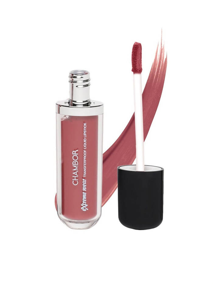 Chambor Extreme Wear Transferproof Liquid Lipstick - Rose Boudoir - Swadesiicart