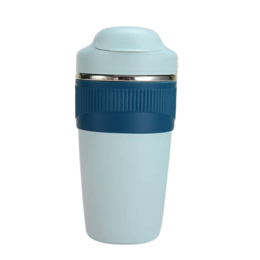 Wosta Travel Coffee Mug with Lid and Straw Tumbler - 480ml (Sky Blue) - Swadesiicart