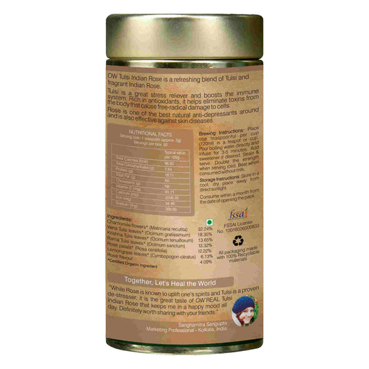 Organic Wellness Tulsi Indian Rose Tin Pack - Swadesiicart