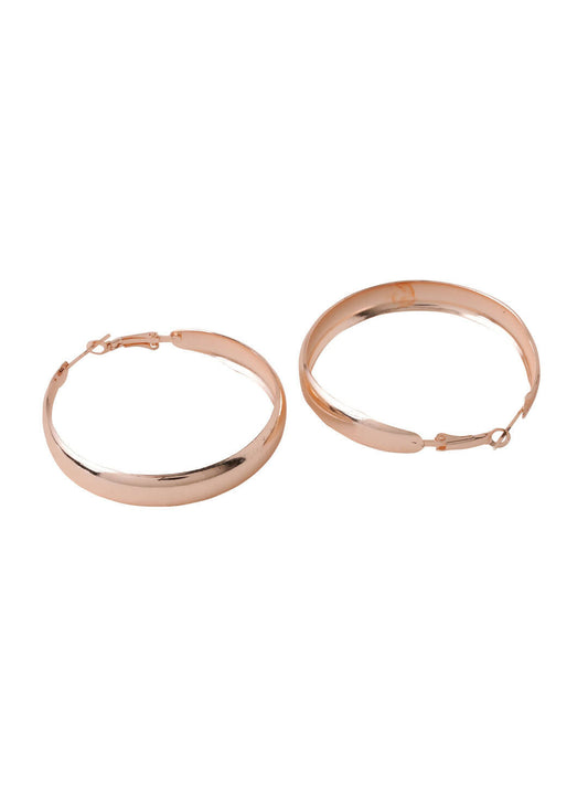 NVR Women Gold-Polished Hoop Earrings | Swadesiicart