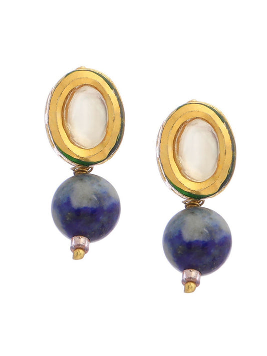 Ruby Raang Blue Lapis Lazuli Kundan Studs | Swadesiicart