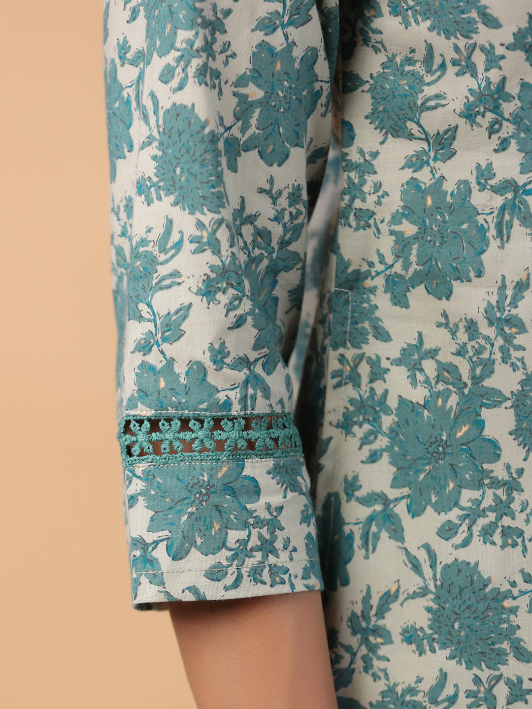 Janasya Light Cotton Floral A-Line Tunic | Swadesiicart