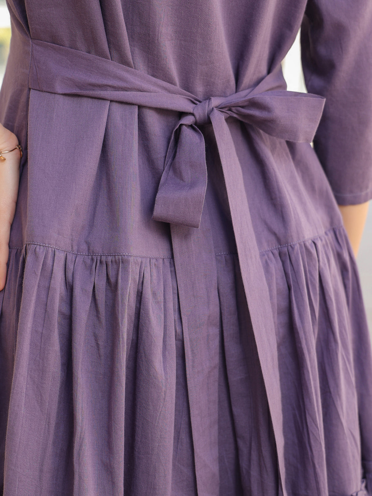 Janasya Light Cotton Solid A-Line DRESS | Swadesiicart