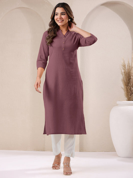 Janasya Light Cotton Solid Straight Kurta - Swadesiicart