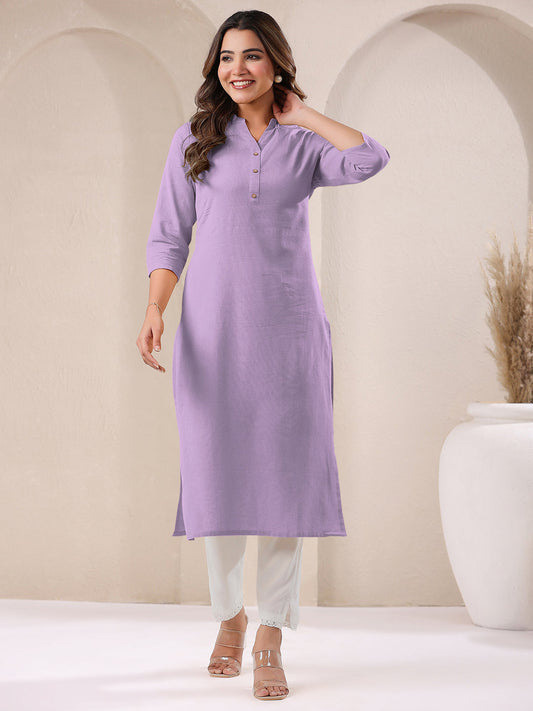 Janasya Light Cotton Solid Straight Kurta - Swadesiicart