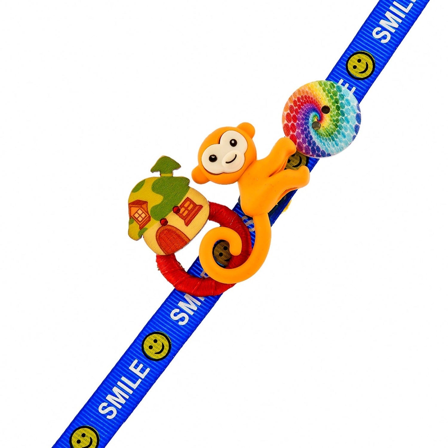 trueBrowns X Voylla Colourful Monkey And Pinwheel Kids Rakhi For Kids | Swadesiicart