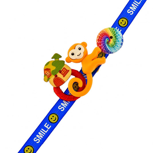 trueBrowns X Voylla Colourful Monkey And Pinwheel Kids Rakhi For Kids | Swadesiicart