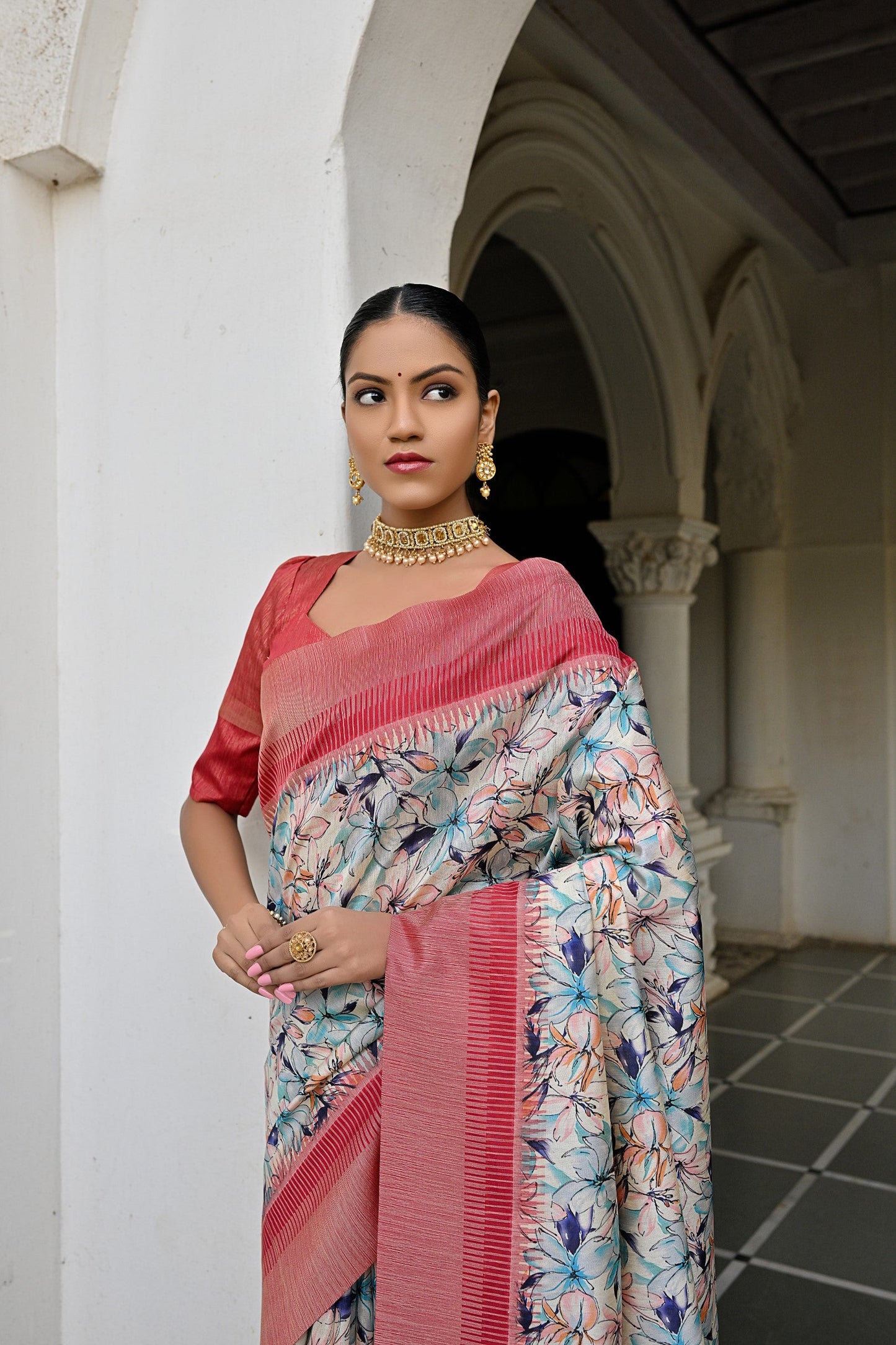 Jyoti Fashion Women's Blue Tussar Silk Zari Woven Traditional Saree with Blouse | Swadesiicart