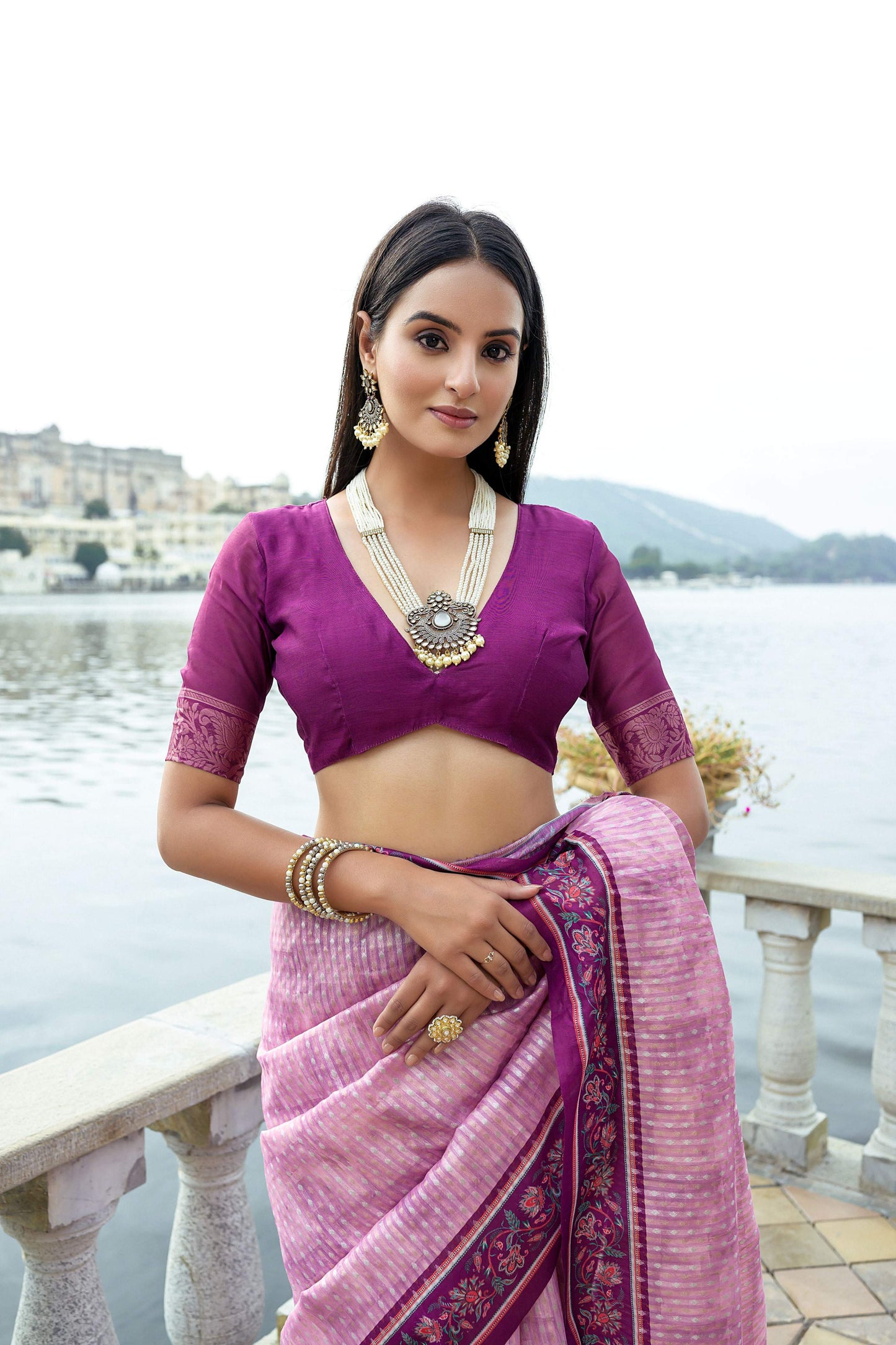 Jyoti Fashion Women's Pink Soft Silk Zari Woven Traditional Saree with Blouse | Swadesiicart