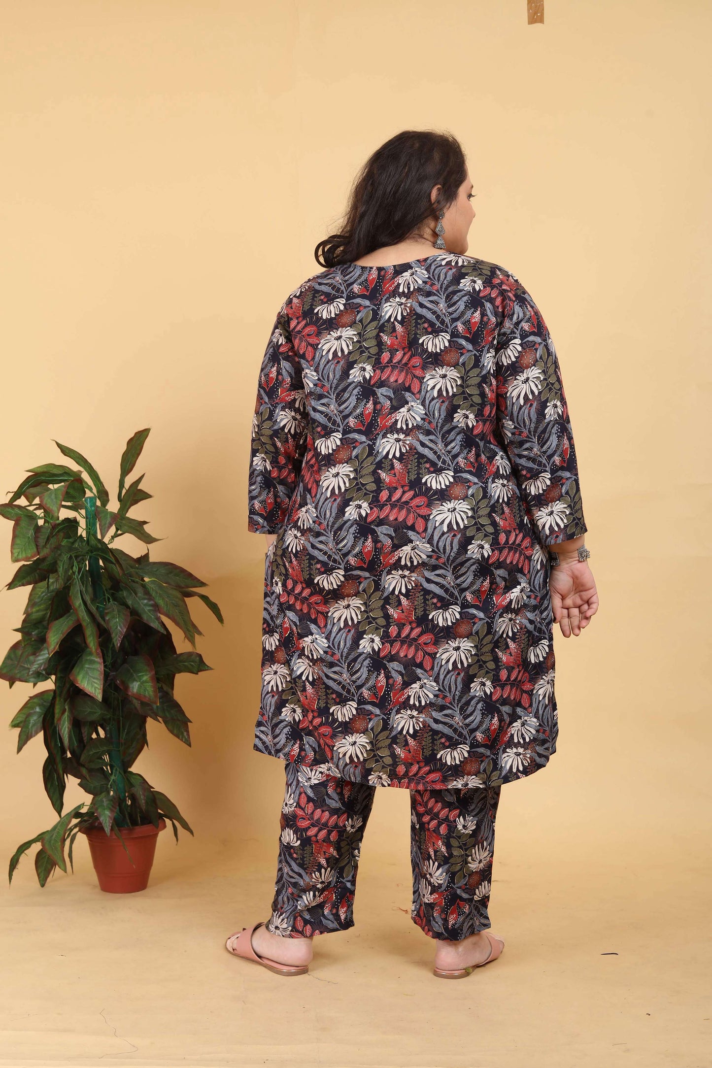 Jyoti Fashion Women's Black Rayon Digital Print with Handwork Kurta Set | Swadesiicart