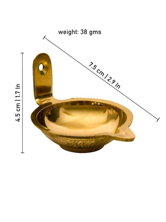 Spillbox Gold-Toned Brass Akdam Deewar Round Pooja Essential | Swadesiicart