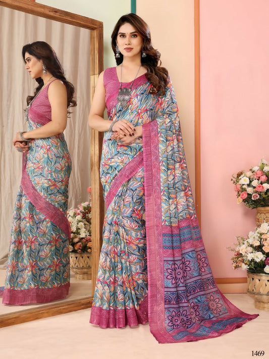 Partywear Designer Pink Kota Doriya Fancy Saree - Dyuti | Swadesiicart